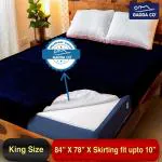 GADDA CO Cotton Feel Terry Ultra Soft Waterproof Mattress Protector | Breathable - Hypoallergenic Mattresses Cover 78'' x 84'' - King Size Bed,Dark Blue