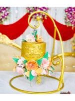 A.F. DECOR Cake Decor Chandelier Cake Stand Metal Cake Display Stand Golden 1 Tier