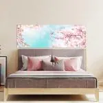 WallWear- Premium Textured Painting Wallpaper for Bedroom Wall | Self Adhesive Large Size (6ft x 2ft) for Double Bed | Premium Material Wallpaper | HD Print Wallpaper (Pink Flower in Sky)