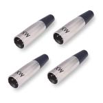 MX 4 Pin XLR Male to Male Connector High Conductivity and Ultra Low Noise (pack of 4)