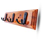 Hanger Hook Aelishq Wall Hooks Wall Hanger Cloth Hanger Teak Wood, 3 Black Pins, Wooden Hanger