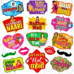 Zyozique Multicolor Haldi Ceremony Decorations Props | Haldi Props For Decorations - Haldi Props For Wedding, Multicolor Haldi Ceremony Photo Booth