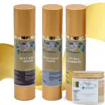 Blu Essentials 100% Pure 24k Gold Glowing for Skin Care, 50 ml Pure 24k Gold Combo -Cleansing Gel, Toner, Serum For Women and Men (Free - 24 kt Pure Gold Mask and Toilet Bag )(Pack of 3)