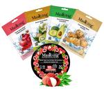 MasKing Beauty Facial Sheet Mask with Real extract of Pomegranate, Kiwi, Avocado & Potato Ideal for Women & Men (Combo Pack of 4) | Diva Litchi Nail Polish Remover 30 Round Pads (Pack of 1)