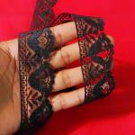 LACESNMORE Black net lace, Black Thread lace for Cotton Dresses, Saree Border net, Ribbon Chicken net lace 10m (Sleek Black)