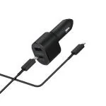 eKus Samsung Car Charger Super Fast Charging 2.0 Dual Port (45W & 15W)-Black