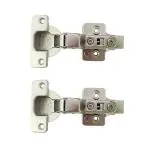 BTL Soft Closing Cabinet Auto Close Hinges With 3D Adjustment Plate (Inset - 15 crank)(Hydraulic Clip-On 2-way closing mechanism)(Material- Iron)(Nickel plating)(60 Hours Salt Spray Testing)(Pack of 1 Pair)(BAHH-3D-C15)