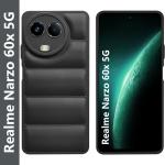 Fashionury Back Cover for Realme Narzo 60x 5G (Black, Camera Bump Protector, Pack of: 1)