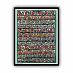 MAMTA DEVI ART AND CRAFT_Framed Godna Madhubani Painting | Traditional Indian Mithila Folk Art | Handmade Khadi Sheet | Natural Colors (19inch x 15inch)