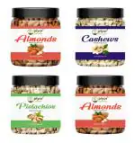 PIYOR Natural Premium Quality Dryfruit Combo Pack of 800G Almonds, Cashews, Pistachios, Almonds(4X 200g)