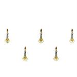 Comet Busters Golden With Silver Stone Bindi For Women