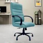 Classela Scroll High Back Cushion Revolving Office Chair Teal
