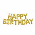 ACOME Gold Happy Birthday Letter Foil Balloon (Pack Of 13)