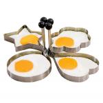 TPV TRENDING PRODUCTS VILLA Silver Stainless Steel Fried Egg Mold Rings Nonstick Omelette Stencil Fruit Vegetable Shaper Cookie Cutter Tools For Breakfast Sandwich Burger 4 Pc