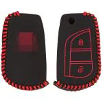 Cloudsale Black Flip Car Key Cover For Toyota Innova Crysta, Fortuner 2 Buttons Flip Key