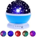 Fulkiza Sky Moon Star Master LED Projector Rotating Night Light Lamp Night Lamp (14.5 cm, Multicolor)