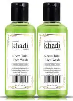 SWADESHI KHADI HERBAL Neem Tulsi Face Wash Pack Of 2 (420 ML) | Face Wash | Cleansers | Herbal face Wash
