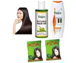 1 KAIPO PROTEIN CARE SHAMPOO(200ML) (FOR SHINY AND STRONG HAIRS) + 1 KAIPO NATURAL HAIR OIL ENRICHED WITH ALMOND OIL & VITAMIN-E (200ML) + 2 KEVA NATURAL BLACK HAIR COLOUR (20GM)