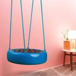 Swingzy Tyre Swing for Adults and Kids (Blue, With Accessories)