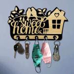 Expleasia Classic Design of Decorative Wall Keyholder | Keyholder| Wall Decor | Wall Decor keyholder| Gift| keyholder for Keys| Birthday| Office| Home| Gift Items (Sweet Home)