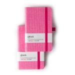 Comma Abaca| A6 Pocket Notebook| Elastic Band| 80gsm| 192 Pages| Pack of 2| Pink + Pink
