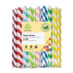 Shrayati Paper Straws: 12 mm, 50 Pcs Pack of 1, Eco-Friendly Straws for Drinking Juice, Ideal Paper Straw for Kids, Sustainable and Biodegradable