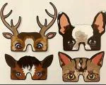 SPECIALYOU.IN Jungle theme Animal face mask cat , dog, deer and horse for masquerade party - 4Items