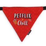 DP with animal paw Dogs Petflix And Chill Bandana Red Small(S)