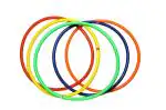 Fitfix Yellow, Blue, Red, Pink, Green, Orange Plastic Fusion Welded Hula Hoop For Exercise, Fitness, 24 Inch Diameter (Pack Of 5)