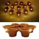 CAREFLECTION - Plastic Water Sensor LED Diyas Candle (Pack of 12) with Water Sensing Technology