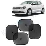 Kingsway Car Curtain Sticky Sun Shade Universal Use for Volkswagen Polo, 2009 Onwards Model, Color : Black, Mesh, Pack of 4 Piece Car Sun Shades Blinds Cover