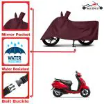 Aashtik mart TVS Jupiter 110 Motorcycle Bike Scooty Cover Maroon Colour Water Resistant - UV Protection & Dust Proof Imported Fabric Quality,Sun Protection,Weather Bike - Scooty Two Wheeler Body Cover TVS Jupiter 110