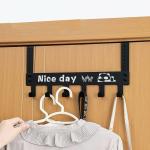 ODD M EVEN 6 Hook Cloth Hanger for Door Hangers for Clothes Hanger for Door Hanger Without Drill Shirt Hangers for Wall Hangers for Wall Hanger Door Hangers for Clothes Hooks for Door Bathroom Hangers Pack 1