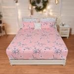 Status Contract Cotton Rich Double Bedsheet with 2 Pillow Covers for Bed Room, Home, Hotel-120 GSM (Pink)