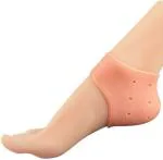 Fulkiza Silicone Gel Ankle Heel Cushion Sleeve Breathable Heel Support (Beige)