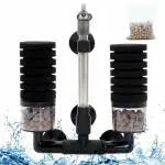 Qpets Aquarium Water Filter Fish Tank Internal Filters with Suction Cups Biochemical Filtration Cotton Columns Water Filter, Quiet Aquarium Water Filter with 4 Cotton Columns & Filtration Ball Pack