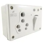 Eshopglee White Polycarbonate 16A 6A Combined Electrical Switch and Socket