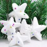 SK Craft White Mini Stars Christmas Tree Decorations (Pack of 12)