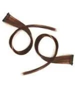 LYTIX Dark Brown Synthetic Straight Single Clip Hair Streak Color Hair Extension 18 inch (Pack of 2)