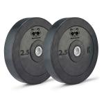 MAPACHE^TM-ELITE SERIES-Rubber Weight Plates Set for Weight Lifting, Strength Training and Home Gym Fitness Workout (6 Months Warranty, Black) (5KGS(2.5X2))