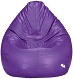 Sanch Purple Artificial Leather Bean Bag Footstool With Bean Filling (XXXL)