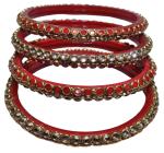 BHAYA JYOTI SALES CORP Beautiful Traditional Stylish Latest Gold Plated Indian Bangles Jewellery (4 pcs)