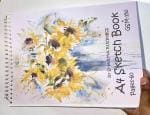 KRASHTIC A4 Sketch Book (21X28)cm 30 Sheet For Writing ,Painting ,Drawing Sunflower Sketch Pad Set of 1