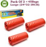 BRUZZLINE A_MNM TRASH BAG PACK OF 3 = 45 PCS (L-BLUE) Large 25 L Garbage Bag (45Bag )