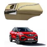 Oshotto PU Leather AR-02 Car Armrest Console Box Compatible with Renault Kiger - Beige