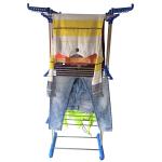SONMART Folding Drying Rack for Clothes Balcony | Metal Clothes Drying Stand Laundry Hanger for Small Clothes Drying Hanger Stainless Steel Portable Double Pole Telescoplc Clothe Rack.