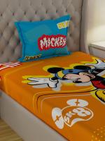 Disney Mickey Mouse Cotton Single Bedsheet 60 x 90 inch with 1 Pillow Cover 17 x 27 inch