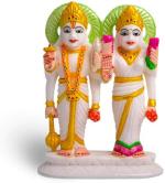 Pooja Creation Store Handicrafts Laxmi Narayan Vishnu Ji idol Decorative Showpiece - 23 cm (Marble, Multicolor)