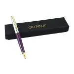 Auteur Focus Purple Brass Blue Ink Ball Pen