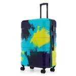 Nasher Miles Jet Set Go Real Hard-Sided Printed Check-in Luggage Teal Indigo 75cm Trolley Bag